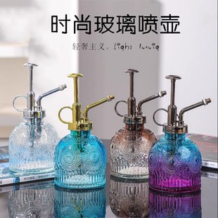 New vintage transparent embossed glass watering can watering can color indoor gardening tools press watering can