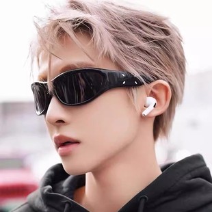 Korean-style trendy street photography futuristic tech punk style sunglasses riding vintage hairband sunglasses cool hot girls sunglasses