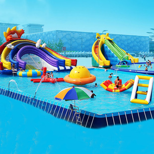Factory hot sale large water park inflatable water slide bracket pool water entrance water floating toys