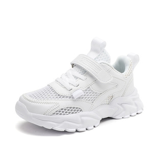Winter Leather Cotton Shoes for Children Warm Waterproof Lightweight Cross-border Boy's Velcro Outdoor Sports Running Shoes