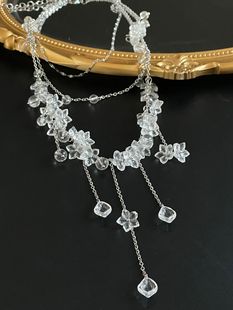 Свежая и сладкая многослойная укладка снежинки кулон ожерелье красивый хрустальный сплав ожерелье многослойная шея