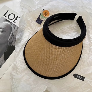 Japanese UV Light Luxury Straw Hare Top Hat Women's Large Eave Face-Covering Anti-UV Sun Hat Summer Travel Sunscreen Hat