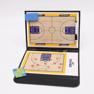 Football Tactical Board Magnetic Command Board with Magnetic Granules Magnetic Sheet Folding Basketball Coach Board Leather Folding Teaching Board