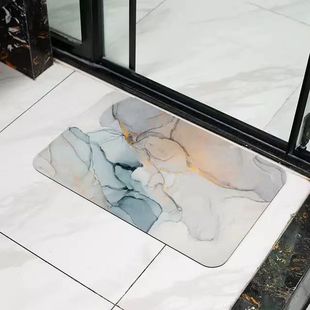 Nordic Light Luxury Bronzing Marble Diatom Mud Mat Entrance Mat Simple Household Toilet Bathroom Absorbent Door Mat