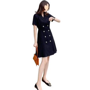 Suit dress Women 2025 Spring and Summer New Temperament Professional Design Sense Waisted Double-breasted Slim-fit Sweet Skirt