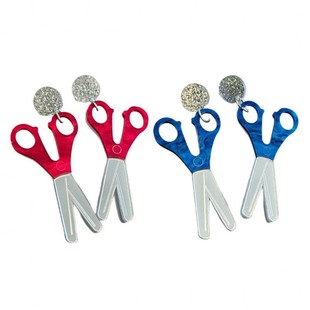 European and American Cross-border New Simple College Commuter Style Scissor Acrylic Mirror Earrings Earrings Earrings for Women