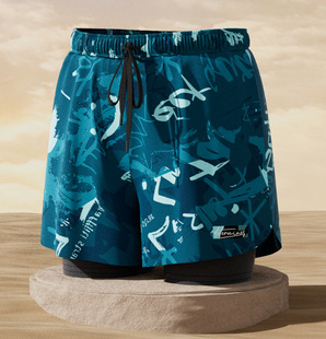 Swimming trunks men's embarrassment prevention new fashion quick-drying plus size boxer swimming trunks professional hot spring swimming equipment wholesale