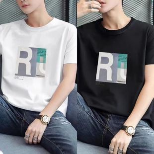 Summer New Short-sleeved T-shirt Men's Sports Casual Loose All-match Round Neck Half-sleeved Fashionable Trendy Base-layer Shirt for Men