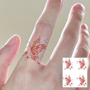Летняя цветная татуировка водонепроницаемая бабочка Длительный палец допамина ins Свежий милый мультяшный узор сладкий прохладный наклейка