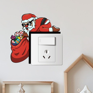 Cross-border Amazon Foreign Trade Fashion Santa Claus Switch Sticker Layout Family Room Socket Decorative Wall Sticker