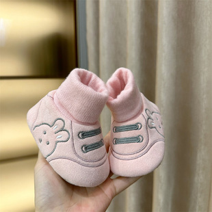 Baby Shoes Fall and Winter Male and Female Babies Don't Fall off Shoes 6-12 Months 0-1 Years Old Newborn Shoes and Socks Toddler Soft-soled Cotton Shoes