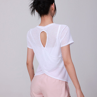 Summer New Arrival plus size Loose Breathable Yoga Top Women's Hollow-out Beautiful Back Sports Short-sleeved High-end T-shirt for Women