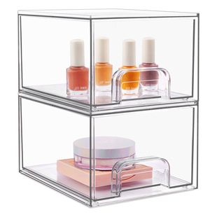 [Iterative] Cross-border Explosions Transparent Cosmetic Storage Box Drawer-type Stackable Multifunctional Finishing Box