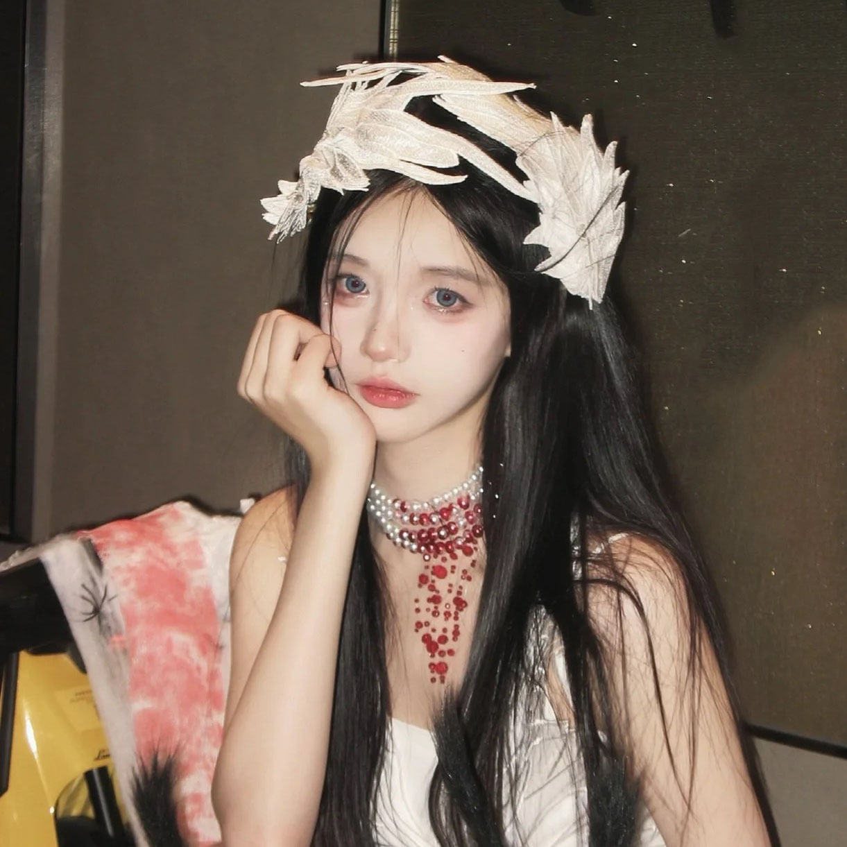 Lolita Angel White Wings Headdress Gothic Style Cos Photo Props White Swan Feather Clip Headdress for Women