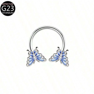 F136 Titanium Alloy Horseshoe RinG Nose RinG Heart-shaped Bee Butterfly Kitten Inlaid Zircon Nose RinG EarrinGs G23 HypoallerGenic