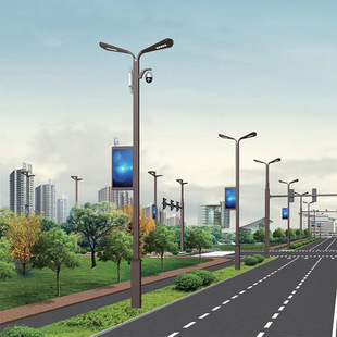 Zhongshan factory produces smart street lamp integrated common pole advertising LCD screen integrated street lamp 5G smart street lamp