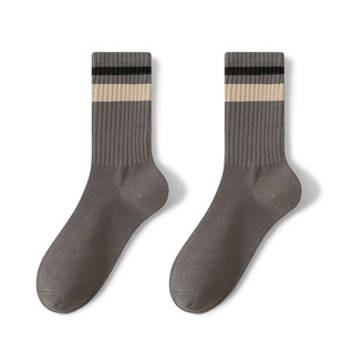 Socks men's sweat-absorbent cotton deodorant tube socks spring and summer cotton socks boneless striped men's stockings double needle wholesale