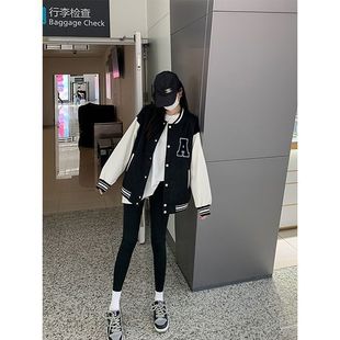 Couple Baseball Suit Coat Female Student Korean Style Fashionable Brand Loose Casual All-match Fashion Printed Jacket Ins Top