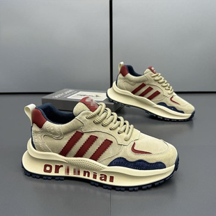 2025 Spring New Men's Foreign Trade Travel Thick-soled Forrest Gump Shoes Comfortable Soft-soled Light Luxury Men's Trendy Casual Shoes