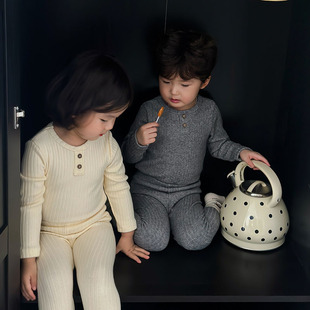 25052 Li Nancy 25 Years Autumn New Class A Baby Home Wear Pajamas suit 320g Imitation Wool Warm Shirt