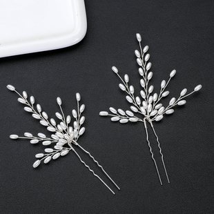 Cross-border selling pearl wheat handmade U-shaped hair pin hair pin bride wedding hair accessories factory direct sales