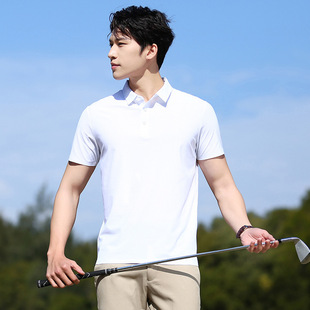 Summer Ice Silk Traceless Men's and Women's Polo Shirt Overalls Thin Business Casual Elastic Breathable Short Sleeve Couple's Style