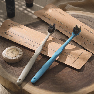 Hotel disposable suit homestay room straw toothbrush kraft paper waterproof hotel toiletries wholesale logo