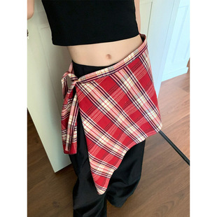 Fashion Joker Follow the Trend 2025 Autumn Explosions Stacked Artifact Fake Hem Hip Hip Cover Small Fart Curtain