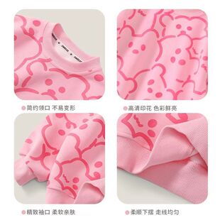 2025 New Girls' Top Cartoon Cute Rabbit Sweatshirt Spring and Autumn Western Style Clothes Children's Trendy Long Sleeve Cross-border