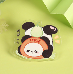 Transparent cartoon panda brooch decorative pin acrylic badge student inspirational text Jewelry pendant small gift