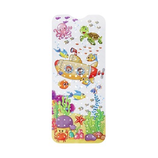 Cross-entry hot 100x40 bathtub mat printing children's lengthened PVC bathroom non-slip mat cartoon floor mat seabed picture