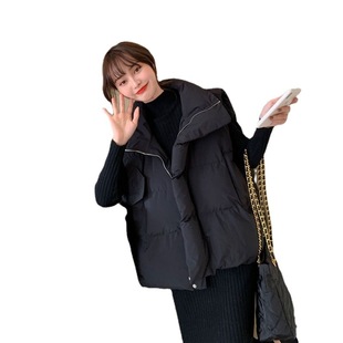 Green Companion Cotton Vest 2023 New Women's Winter Loose Outer Wear Sleeveless Vest Vest Vest Bread Suit Autumn and Winter