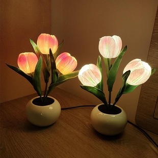 Tulip Nightlight Bedroom Bedside Sleep Cyber Celebrity Atmosphere Decorative Creative Women's Table Lamp High-end Birthday