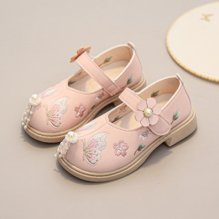 Girls Princess Shoes 2025 New Summer Children's Small Leather Shoes Girls Black Shoes Soft Sole Women's Treasure Single Shoes for Students
