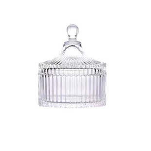 Wholesale small size Yurt Candy Cup Candy Jar Glass Jar Cotton Swab Toothpick Glass Storage Box with Lid Storage Jar
