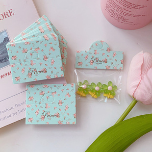Korean Style Ins Style Flower Cute Packaging Paper Card Hair Accessories Hairpin Cardboard Ring Chain Head Rope DIY Card