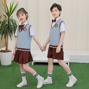 Summer New Kindergarten Clothing British Style Primary School Uniform Children's Table Performance Chorus Class Clothing