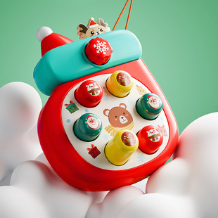Happy Christmas Chat Kids Chok Chok Baby Раннее образование головоломка декомпрессионный артефакт Пальцы нажимные игрушки оптом