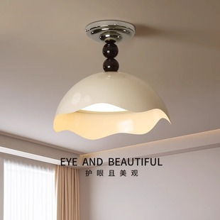 French cream chandelier bedroom lamp 2025 new master bedroom antique bear cartoon eye protection creative ceiling lamp