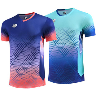 New Style Table Tennis Clothes Top Men's and Women's Children's Short-sleeved Quick-drying Breathable Student Table Tennis Clothes Training Clothes 6597