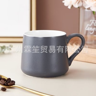 JI Hotel Same Style Water Cup Japanese Style Household Mug Couple Ceramic Cup White Porcelain Simple Style