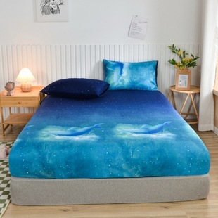 Blue Plaid Printing Geometry Cross-border E-commerce Bedclothes Three-piece Set Amazon Bedding Sheets Home Textile Wholesale