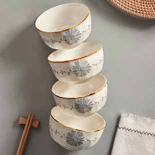 Japanese Style Underglaze Colorful Rice Bowl Household New Style Ceramic Eating Bowl Small Bowl High Color Value Dishes