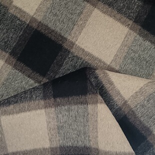 Jiangyin Woolen Base Coarse Wool Double Plaid New Coat Women's Clothing Fabric Export Export Ready Supply