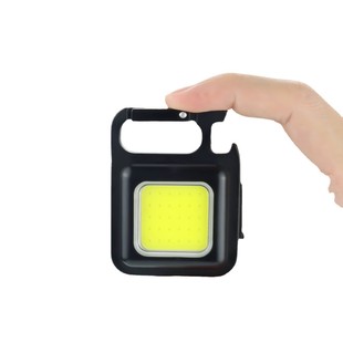 Cross-border new portable COB mini keychain light highlight Type-C rechargeable work light outdoor flashlight