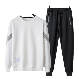 Cross-border Autumn Main Push Spring and Autumn Men's Casual Crewneck Sports Sweat suit Young and Middle-aged Sports Loose Fashion