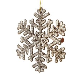 Hong Kong Heng Christmas decorations pendant golden white sticky powder plastic snowflake Christmas tree pendant decorative accessories