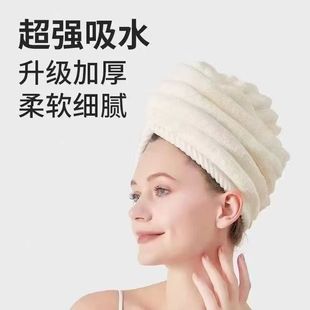 Dry Hair Cap Double-Layer Thickeneded Water-Absorbent Cartoon High-Looking Quick-Drying Turban Coral Velvet Cute Hair Bag Strong Water Absorption