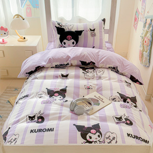 2025 новый Sanrio для кожи Мягкое восковое облако мягкое хлопковое общежитие кровать мягкая и удобная простыня набор из трех частей