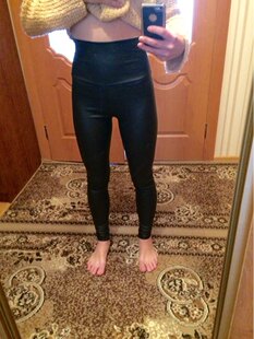 Jin Han a generation of 2024 spring and autumn South Korea fashion high waist leather pants slim high elastic pants batch ins